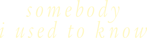 Somebody I Used to Know